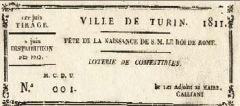 biglietto lotteria del periodo francese
