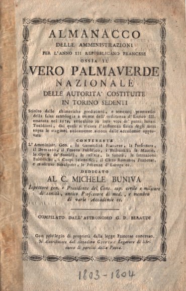 Palmaverde, 1803-1804