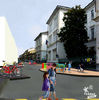 Riqualificazione spazio pubblico del Borgo Storico di Barriera di Milano | Render progetto fronte scuola Pestalozzi | Progetto